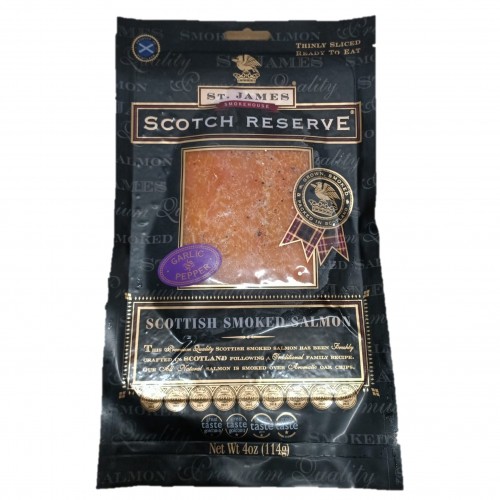 Frozen Scottish Smoked Salmon Slice - Garlic & Pepper