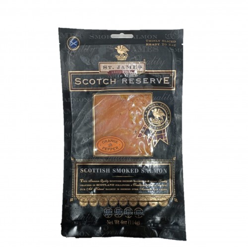 Frozen Scottish Smoked Salmon Slice - Orange & Pepper 