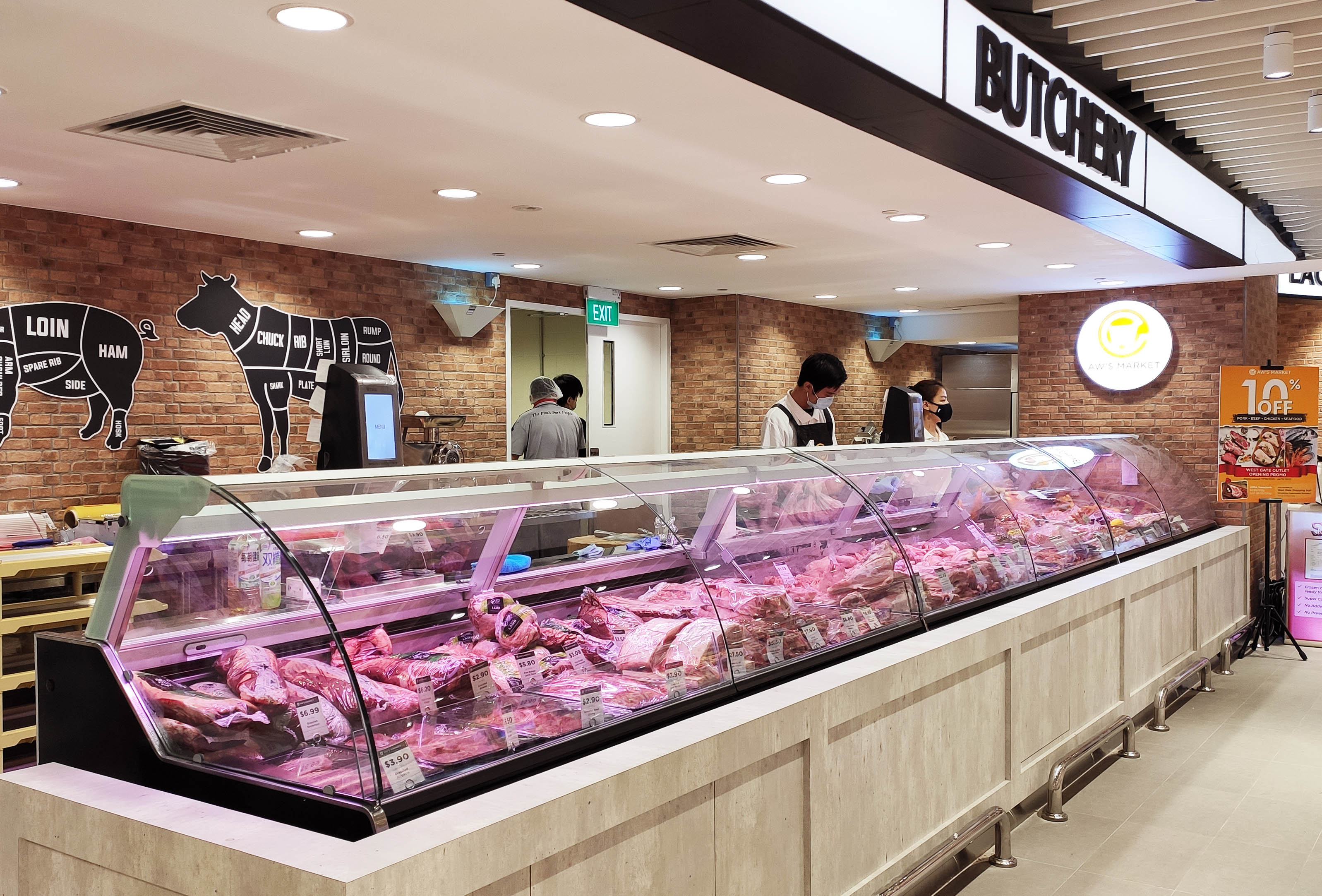 Aw's Market Butchery counters at Westgate