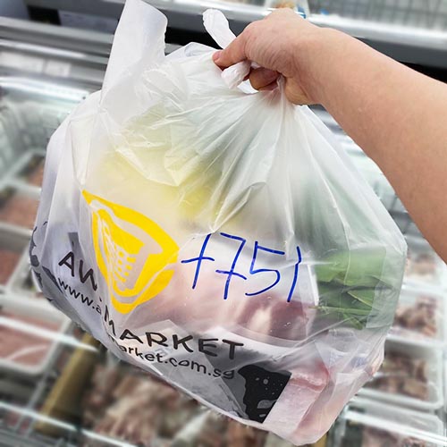 Aw's Market Order Delivery Packed in Clean Plastic Bag per Customer
